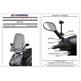 Parabrezza scooter FABBRI top alto 685x590mm con finiture verniciate