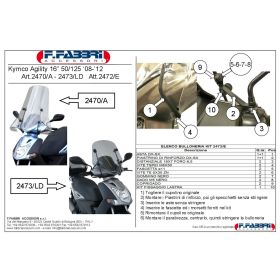 Parabrezza scooter FABBRI fumé chiaro summer 415x450mm