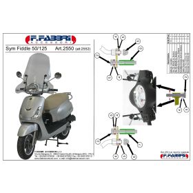 Parabrezza scooter FABBRI top alto 670x530mm spessore maggiorato