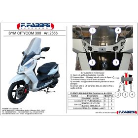 Parabrezza scooter FABBRI top alto 640x630mm con finiture verniciate