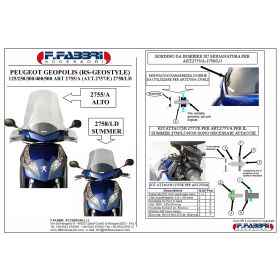 Parabrezza scooter FABBRI fumé chiaro summer 405x410mm