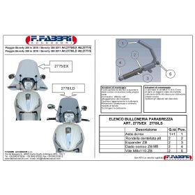 FABBRI exclusive scooter windshield 720x450mm increased thickness
