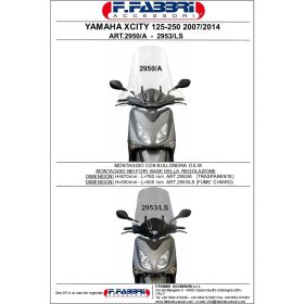 FABBRI scooter windshield 760x670mm with painted finishes