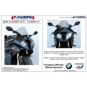 FABBRI Clear Smoke Double Bubble Windshield for BMW S1000RR