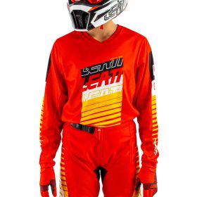 Completo bambino LEATT Moto 3.5 Ride rosso giallo maglia e pantaloni