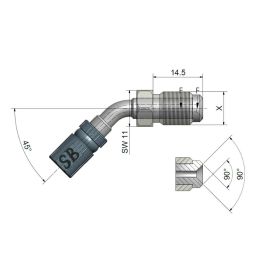 STAHLFLEX brake line connector external threaded mobile stainless steel TYP414 M10x1