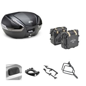 Kit GIVI bauletto V47 TECH borsa CANYON carbon/fumè 47/25L per BMW R GS
