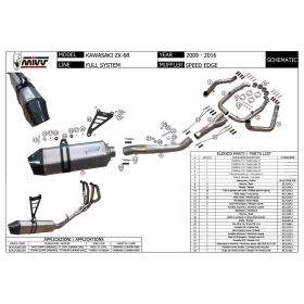 Marmitta completa EVO MIVV Speed edge in titanio per KAWASAKI zx-6 r