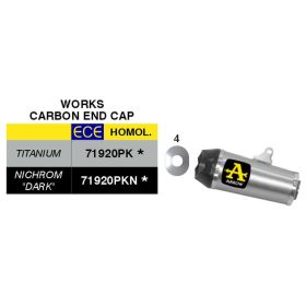 ARROW Works Titan Slip-On Rennsportauspuff mit Carby-Endkappe und Sammler für Yamaha MT-07