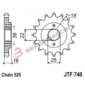 JT JTF740.15 Pinion