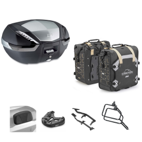 GIVI V47 TECH Kit de Top Case CANYON Noir Fumé 47/35L pour TRIUMPH TIGER