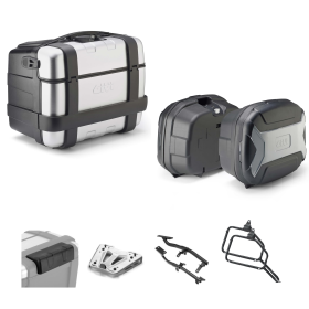 GIVI TREKKER LITE Black/Grey Aluminum Top Case 46/35L for CF MOTO