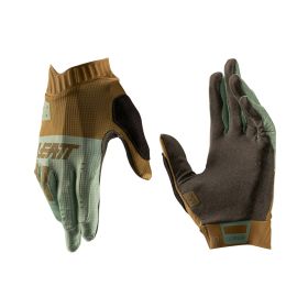 Gants de VTT pour femmes LEATT 1.0 Gripr paume MicronGrip marron avec écran tactile