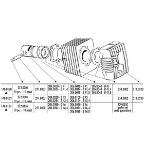 POLINI Thermogruppe D.43 Hub 43 Stift 12 Gusszylinder
