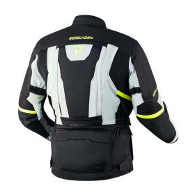 Giacca moto uomo REBELHORN HARDY II grigia/nera/gialla fluo