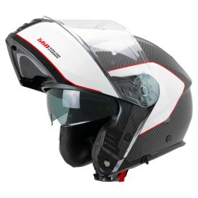 Modularer Helm CGM 560S MAD PRO SPORT carbon weiss rot