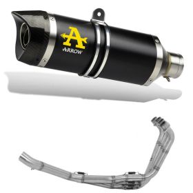 ARROW Thunder Slip-On Auspuff Aluminium dunkel Carbon-Endkappe Sammler für HONDA CBR 650 F
