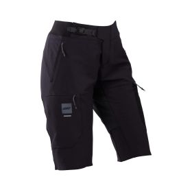 Shorts techniques de VTT pour femmes LEATT Gravity 4.0 jambes pré-courbées noires