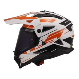 Enduro Helm LS2 MX702 PIONEER II Namib Glänzend Weiß Orange
