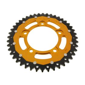 Corona ZF 44 denti passo 525 oro nera dual ZFD-702-44-GLD per Aprilia