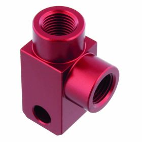 Sdoppiatore tubo freno 2 vie 90 gradi foro TYP812 M10x1 rosso