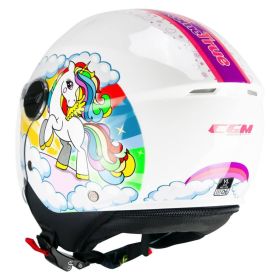 Child Motorcycle Helmet CGM 261D MINI Dreams White Fuchsia Light Blue Glossy