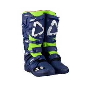 Stivali moto LEATT Moto 4.5 Enduro blu verde nero chiusura SideLock