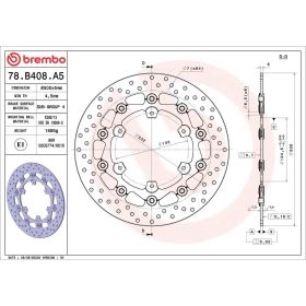 Disque frein flottant BREMBO 78B408A5 série or inox D.300 épaisseur 5mm 6 boulons