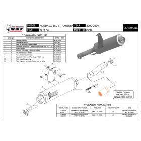 MIVV Oval Slip-on Exhaust in stainless steel for HONDA XLV 650 Transalp