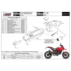 MIVV Silencieux Slip-on en Acier Inoxydable Son pour DUCATI Hyperstrada 821