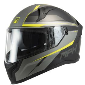 Integralhelm MPH TIGER Stream Matt Schwarz Grau Gelb