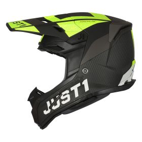 CASQUE TOUT TERRAIN JUST1 J22 ADRENALINE CARBON FLUO JAUNE