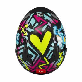 MT HELMETS BRAKER SV CRAZY TEDDY B7 Full Face Helmet Red/Blue/Glossy Yellow