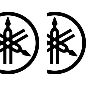 COPPIA ADESIVI NERO LOGO 3/4 14 X 9 CM