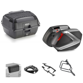 GIVI B45B+ Top Case Kit V37 Black/Red 45/37L for KAWASAKI KLE VERSYS