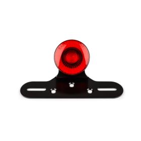 Feu arrière circulaire LED rouge droit avec support de plaque d'immatriculation