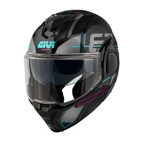 Casco modulare reversibile GIVI X36 Vertigo nero fucsia