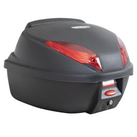 S-Line Black Carbon Top Case 35 Liters with Universal Plate and Backrest