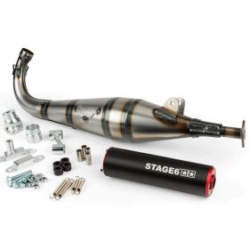 Marmitta completa STAGE 6 STREETRACE terminale rosso/nero per Peugeot 103 Spx