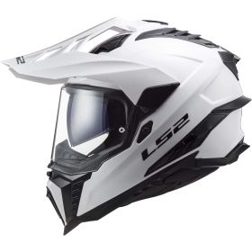 Dual Road Helmet LS2 MX701 EXPLORER Solid Gloss White