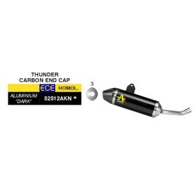 ARROW Slip-On Auspuff genehmigt Thunder schwarze Alu-Carbon-Kappe Fantic Motor XEF/XMF 125