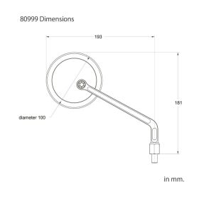 Universal right black handlebar mirror DAYTONA 80999
