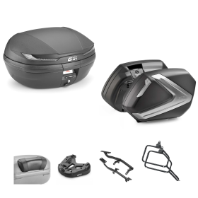 Kit GIVI bauletto ARENA TECH valigia V37 TECH nero fumè 45/37L per YAMAHA