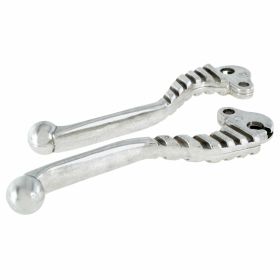 130 mm Silver Matte Aluminum Clutch/Brake Lever Kit 2 Pieces