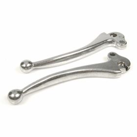 Ensemble de leviers d'embrayage/frein en aluminium argenté 145 mm 2 pièces grande boule