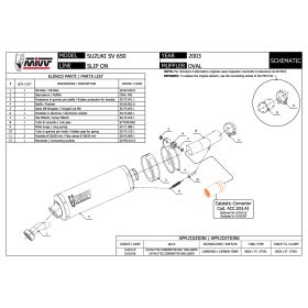 MIVV OVAL Silencieux Slip-On en carbone pour SUZUKI SV 650