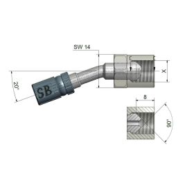 STAHLFLEX brake pipe fitting movable internal thread stainless steel TYP612 M10x1