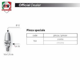 FAR chrome hour clamp adapter 10X1.25