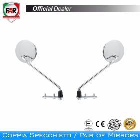 Coppia specchietti manubrio omologati FAR 1025/1026 cromo