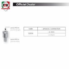 FAR 1091N Black Left-Hand Thread M8 Adapter